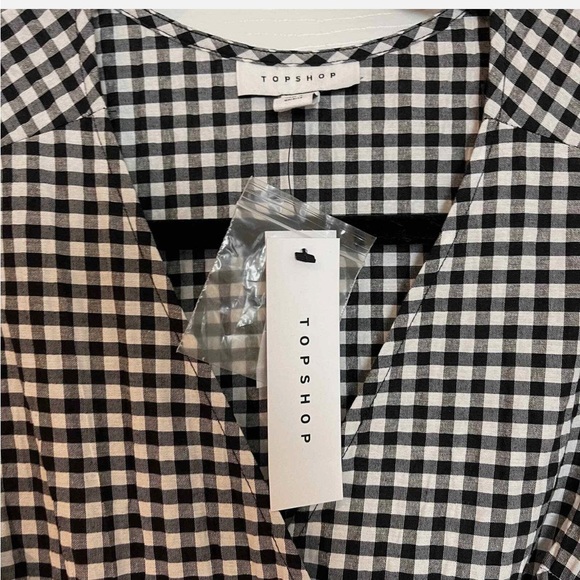 TOPSHOP NEW Gingham Wrap Tulip Dress - Picture 7 of 7